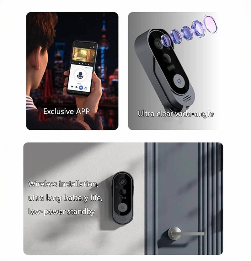 Smart Video Doorbell with Wireless Connection - HD Camera, No Subscription Required