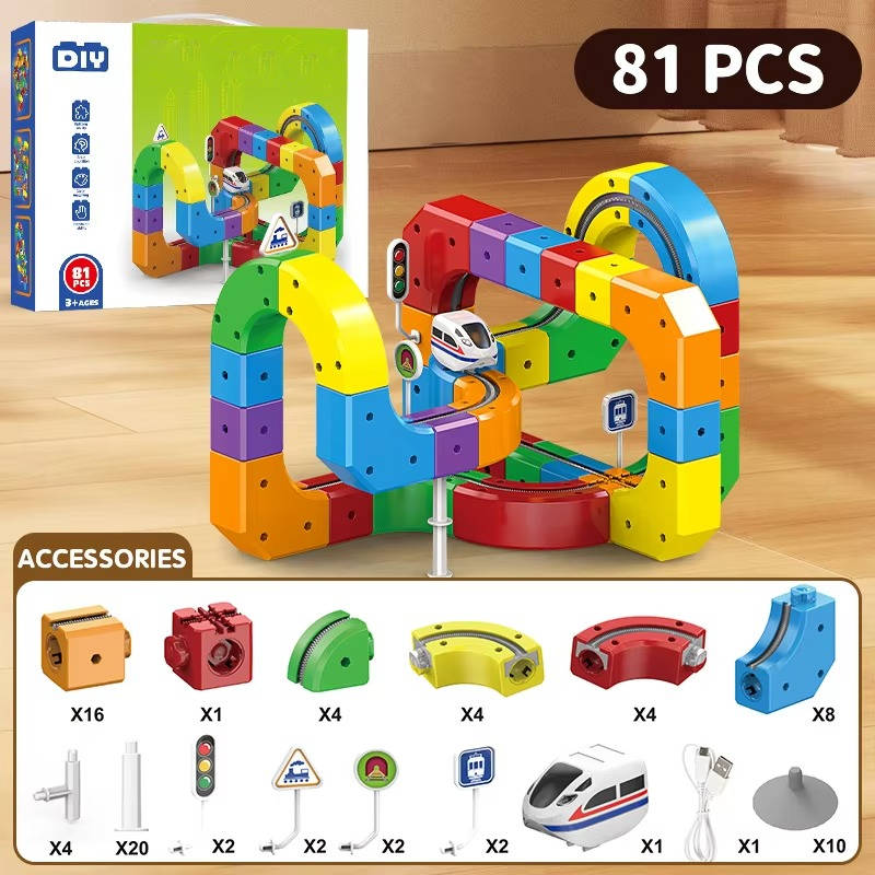 Magnetic Toy Train Tracks for Creative Play