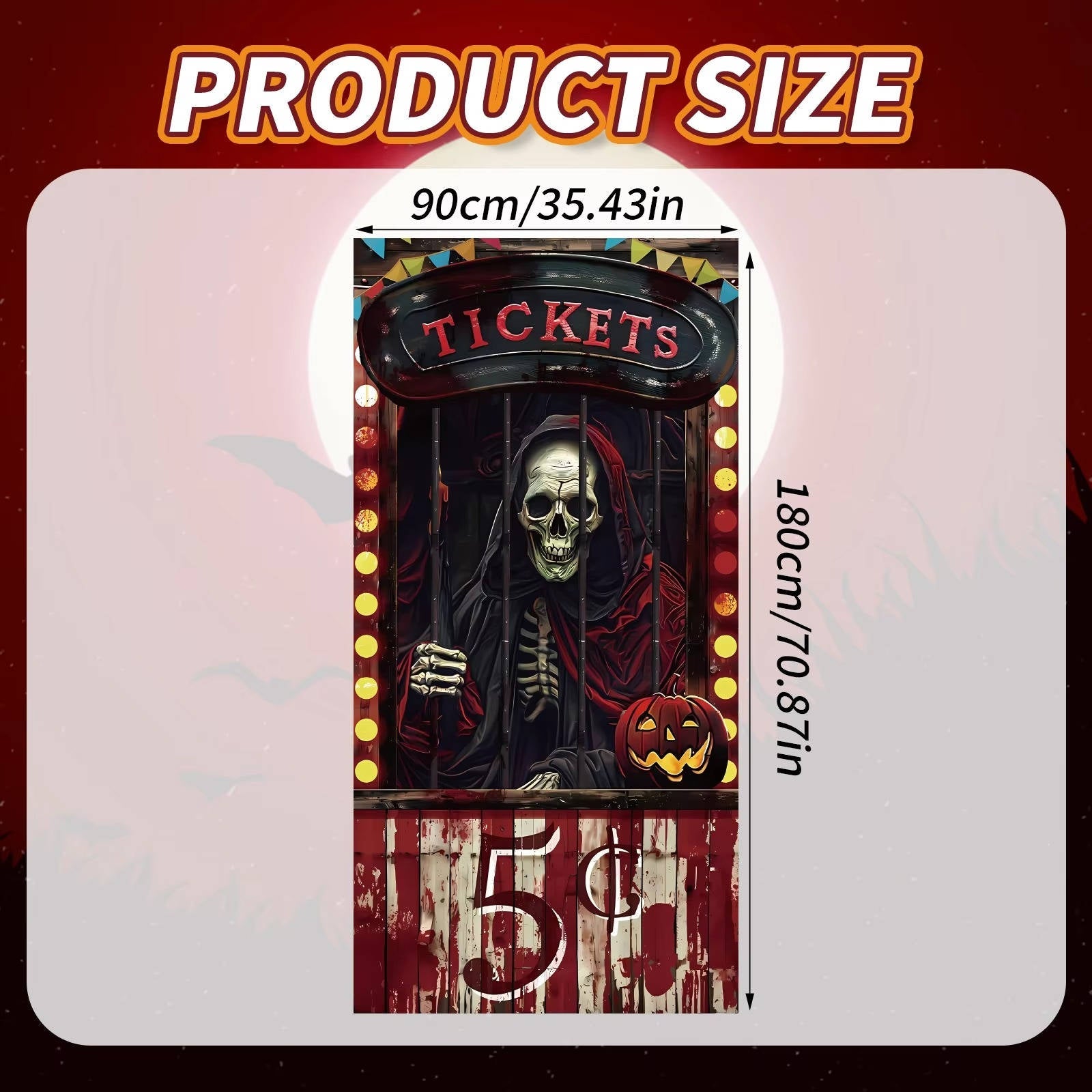 Spooky Halloween Door Decoration Cover