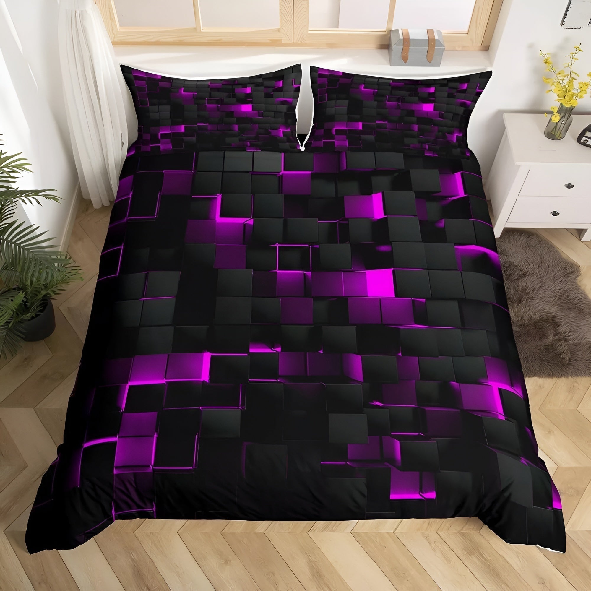 LuminousGrid – Modern 3D Printed Bedding Set