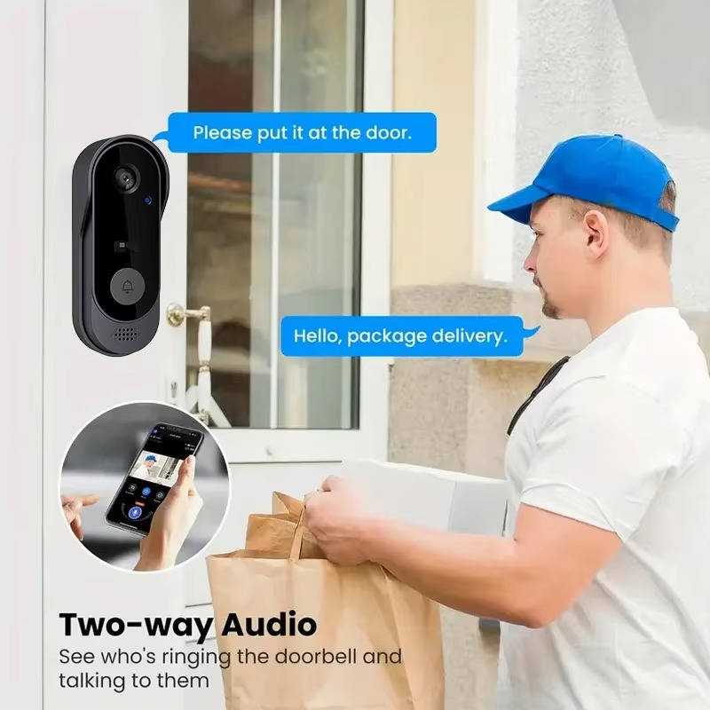 Smart Video Doorbell with Wireless Connection - HD Camera, No Subscription Required