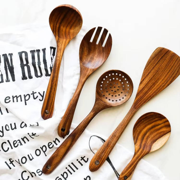 Complete 6-Piece Wooden Kitchen Utensil Collection
