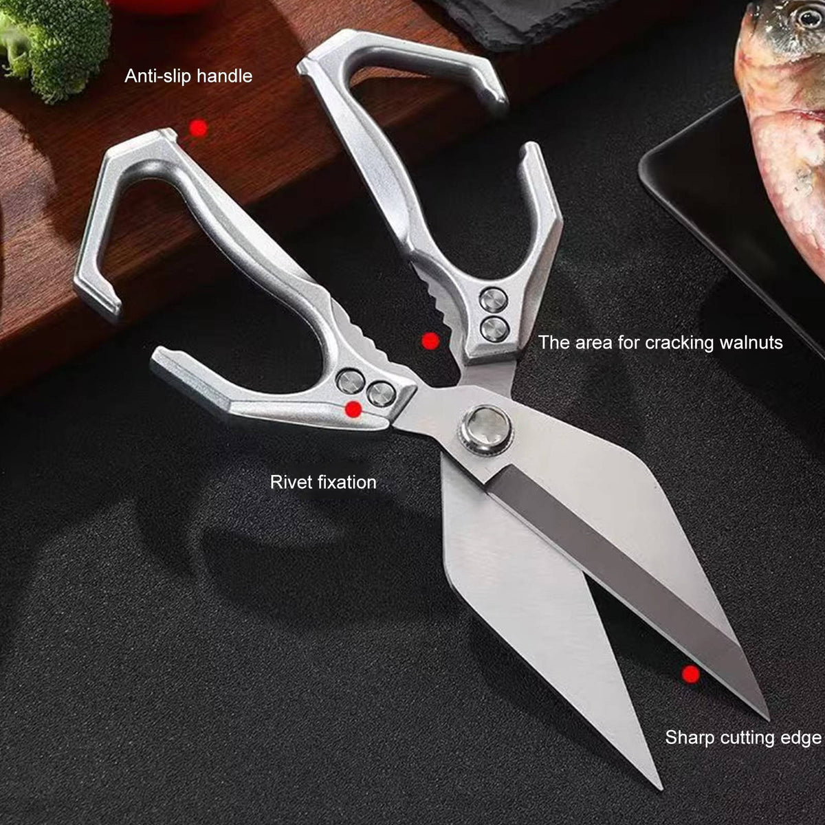 Multi-Purpose Kitchen Scissors for Food Preparation