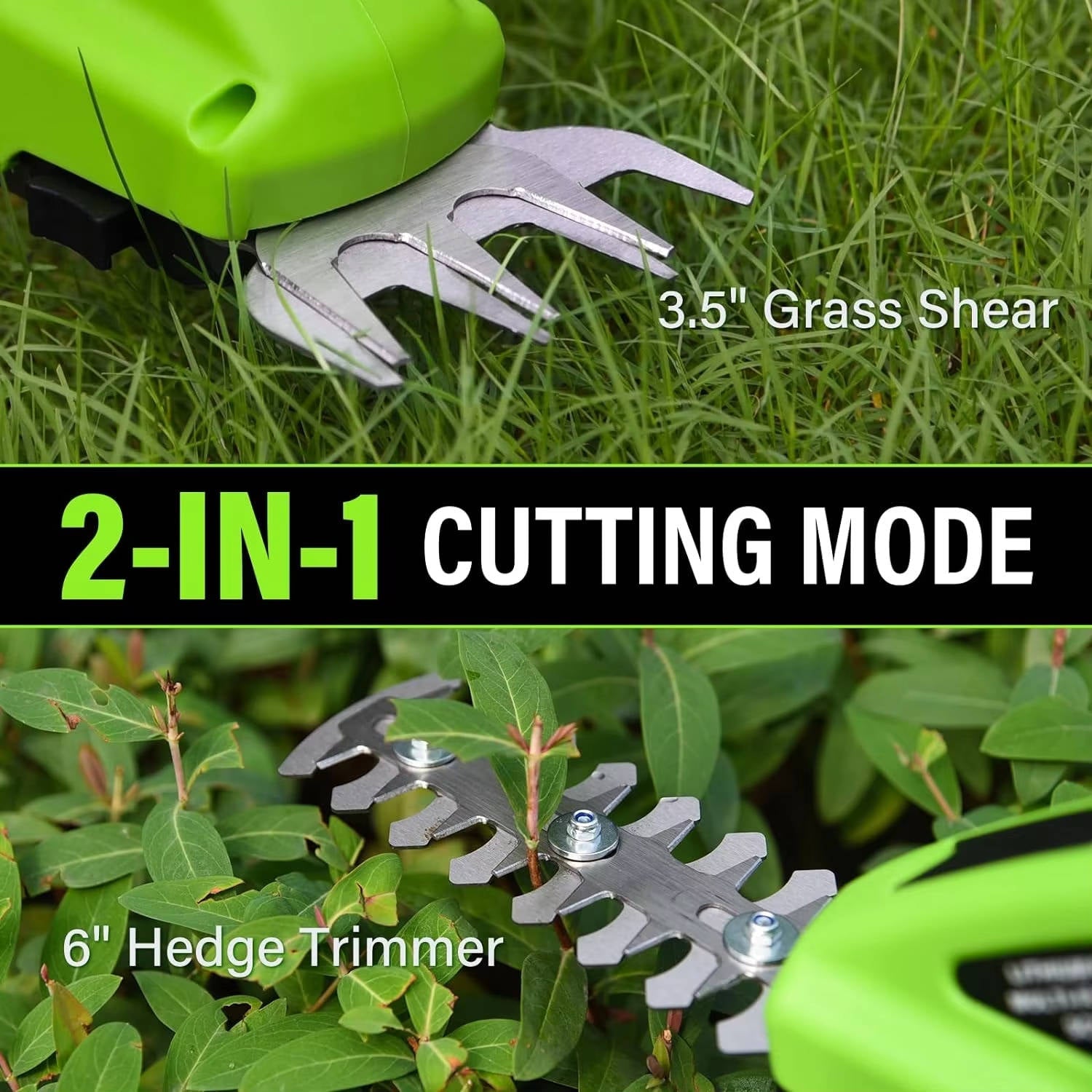Cordless Rechargeable Garden Trimmer & Grass Cutter with Dual Blades