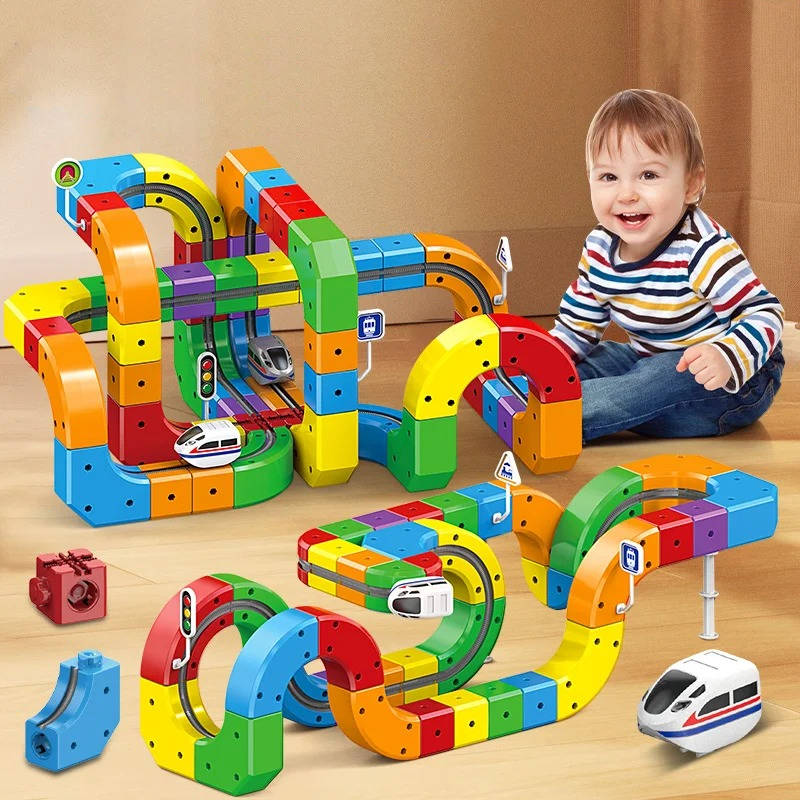 Magnetic Toy Train Tracks for Creative Play