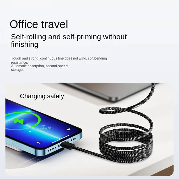 Super Fast Charging Anti-Tangle Magnetic Cable