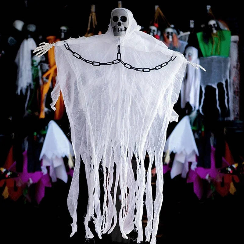 Hanging Skull Ghost Decorations for Halloween