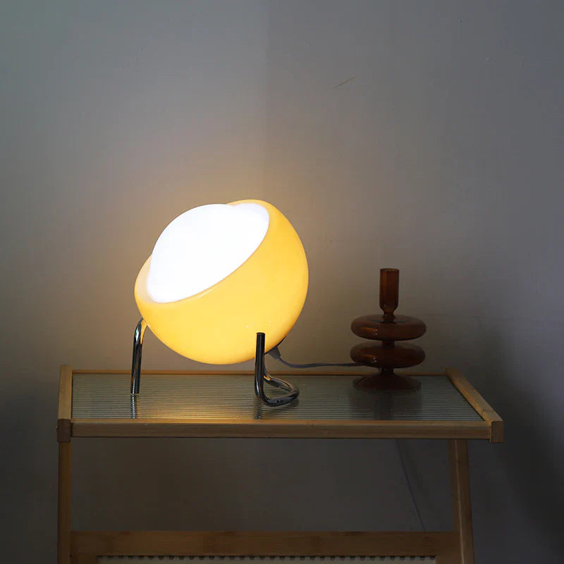 Retro-Style Table Lamp with Warm LED Light in Spherical Design