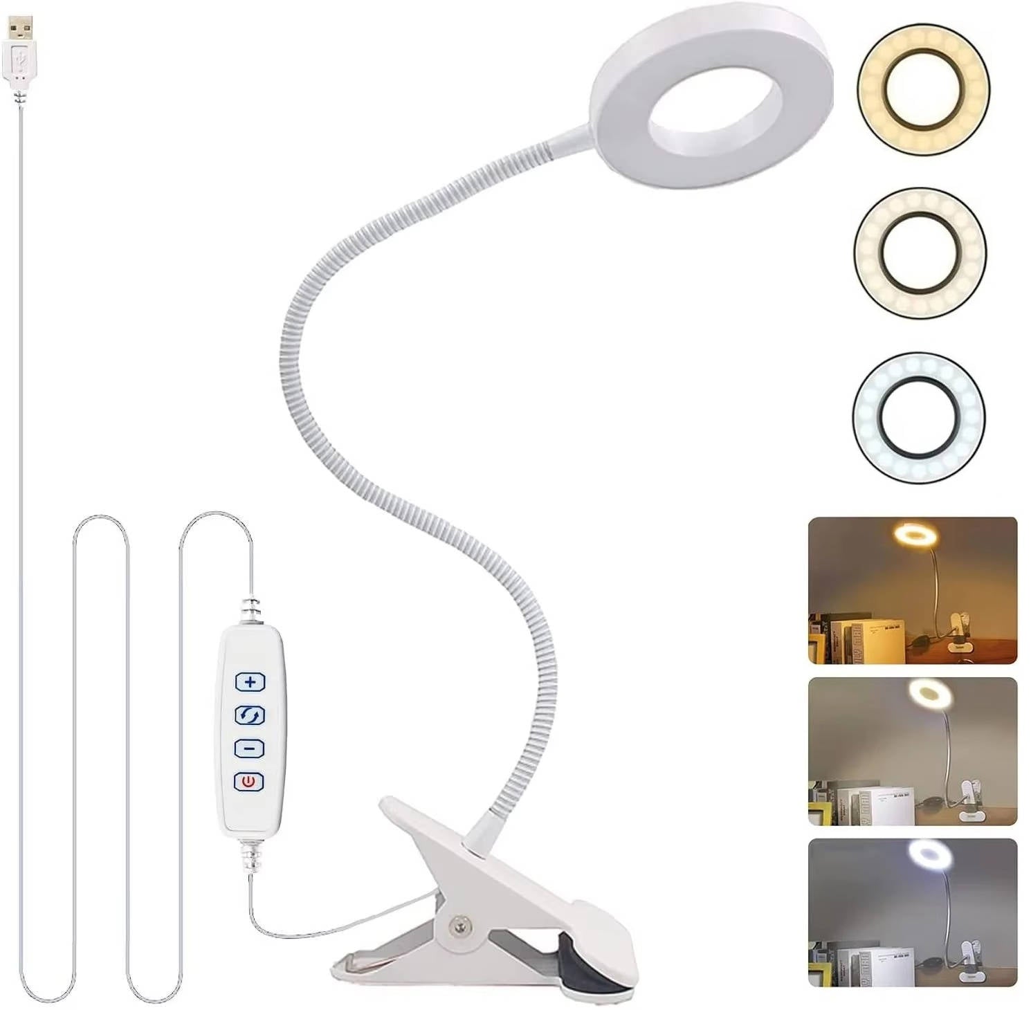 Flexible 360° Desk Lamp with Eye-Friendly Design - Clamp-On Style