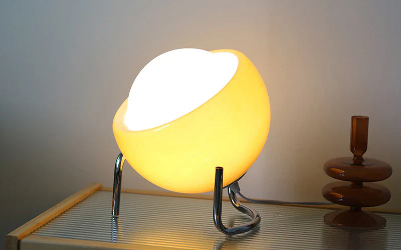 Retro-Style Table Lamp with Warm LED Light in Spherical Design