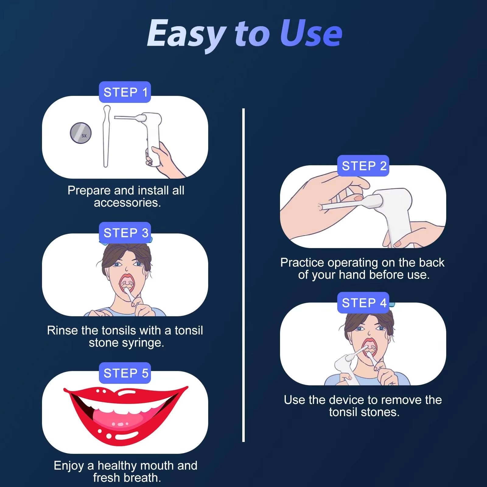 Smart Rechargeable Dental Cleaning System with Adjustable Suction