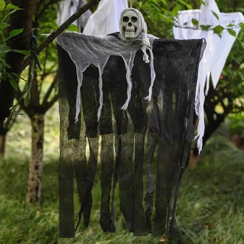 Hanging Skull Ghost Decorations for Halloween