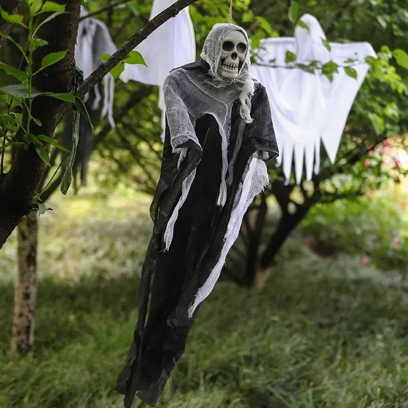 Hanging Skull Ghost Decorations for Halloween
