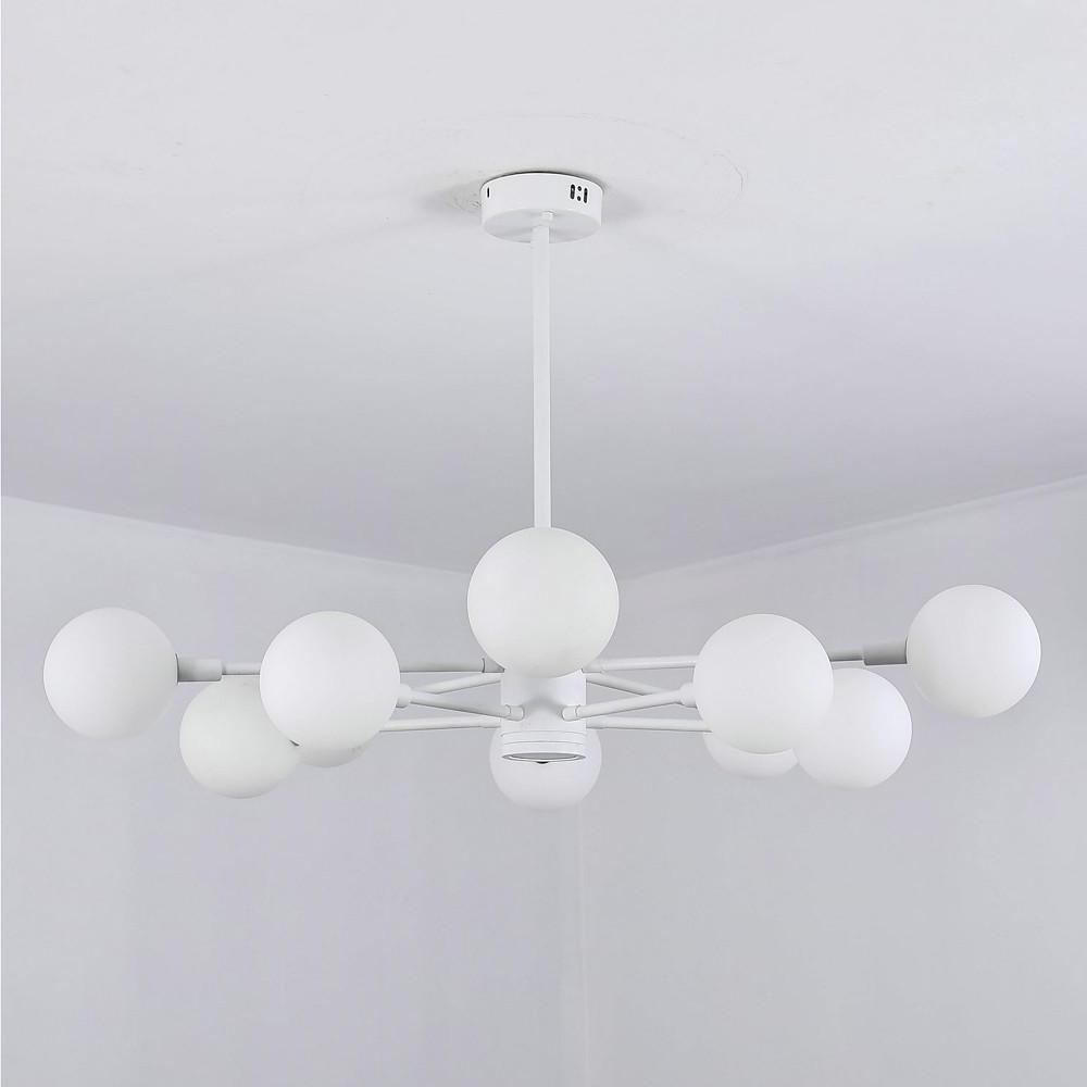 37'' LED 10-Light Mini Style Chandelier Contemporary Chic & Modern Metal Glass Sputnik Globe Design