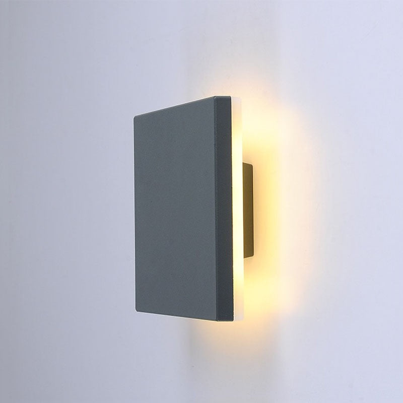 Waterproof Outdoor Wall Lamp 12W LED | Modern Aluminum Garden Patio Porch Light | Black or Gray Wall-Mounted Exterior Sconce | Euri Outdoor Lighting