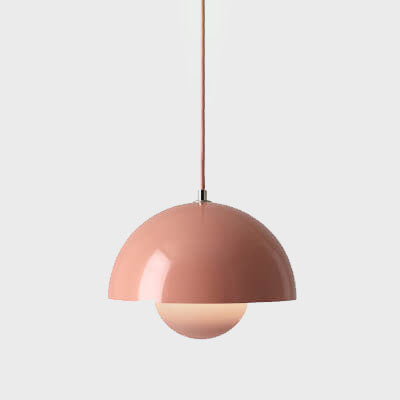 Dome Pendant Light | Nordic-Inspired Semicircle Design | Metal Construction | Adjustable Suspension Cord