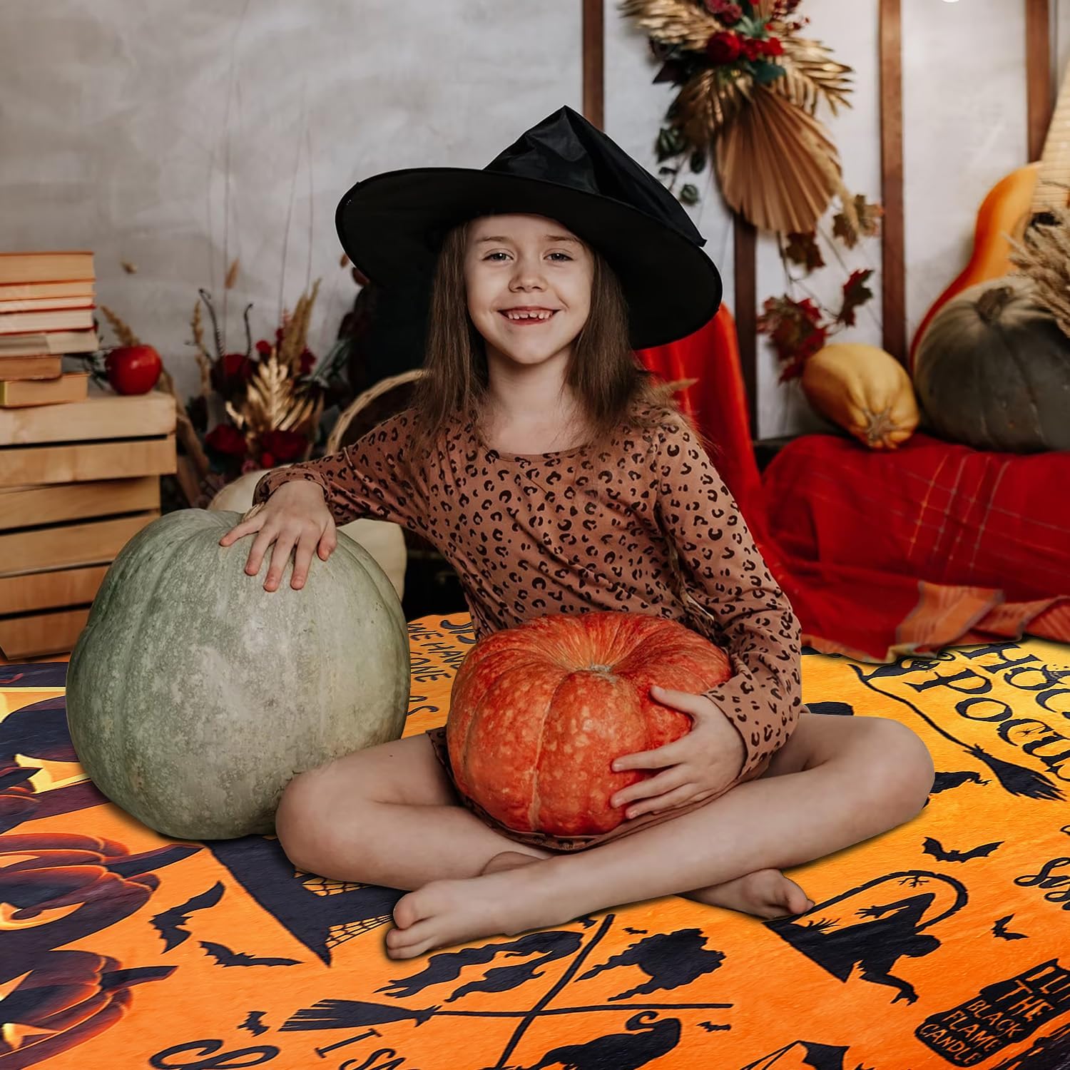 Halloween Pumpkin Pattern Cozy All-Season Stain-Resistant Blanket