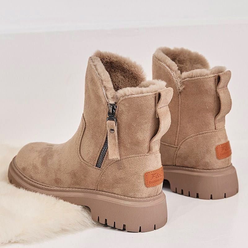 Women’s Winter Boots | Fur-Lined Suede with Side Zipper | Deep Tread Sole for Traction | Water Resistant