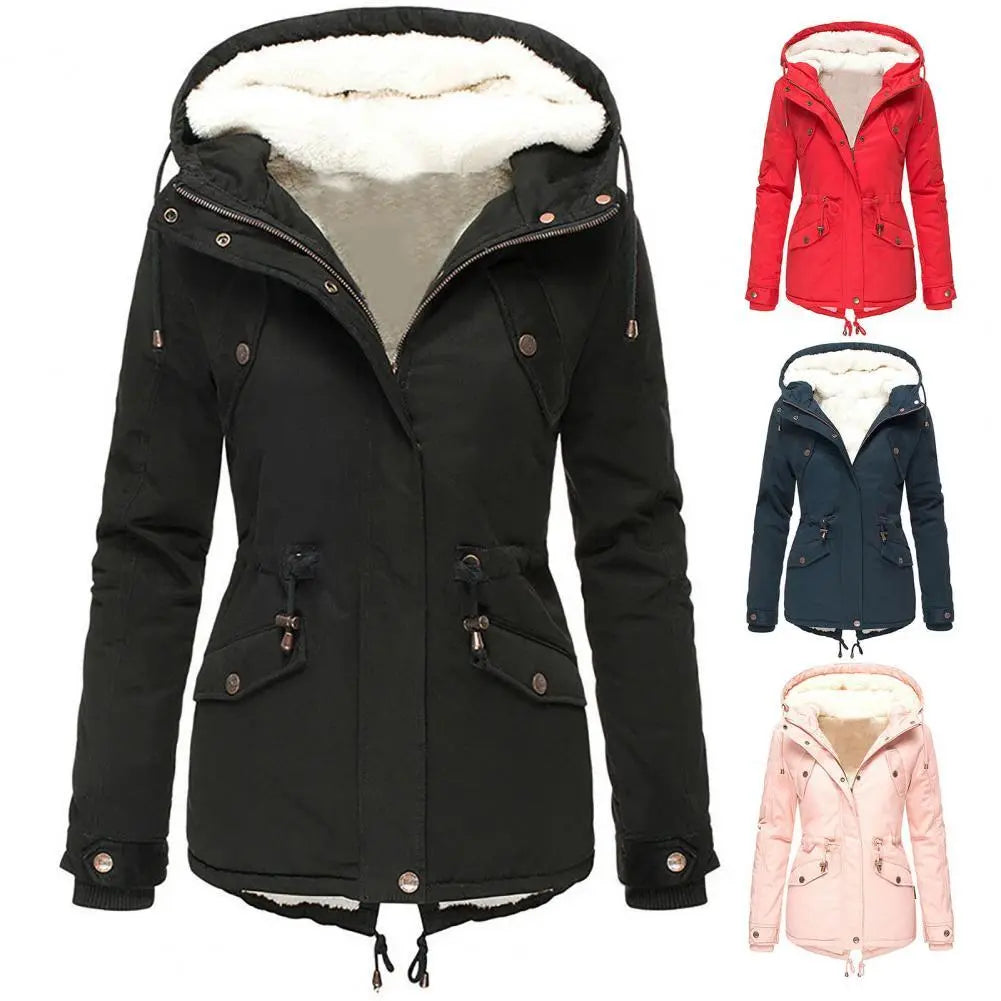 Women's Winter Coat | Waterproof & Faux Shearling Lined | Adjustable Fit | Durable Design