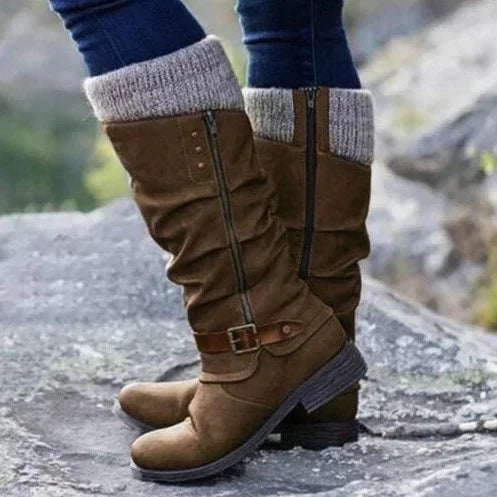 Women's Orthopedic Boots | Non-Slip Rubber Sole & Adjustable Buckle | Elegant Knee-High Design | Pain-Free Walking Support