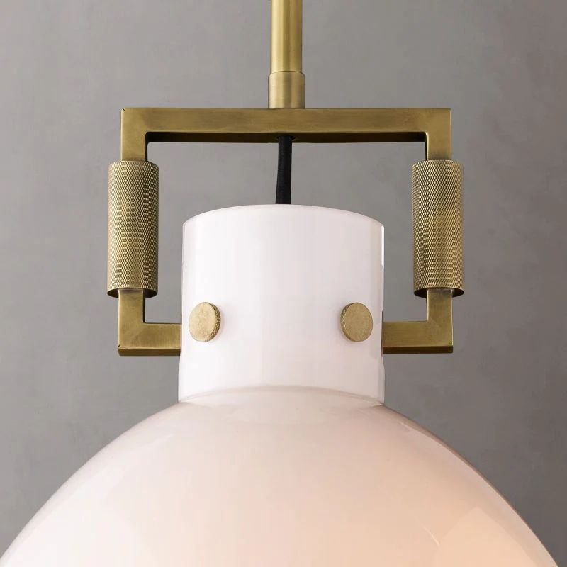 Sora Cloche Pendant — Glass and Copper Kitchen Island Light Fixture