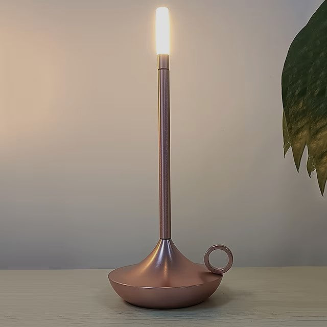 Rechargeable LED Candlestick Lamp | Adjustable Dimming & Warm Light | Aluminum Alloy | Long Battery Life