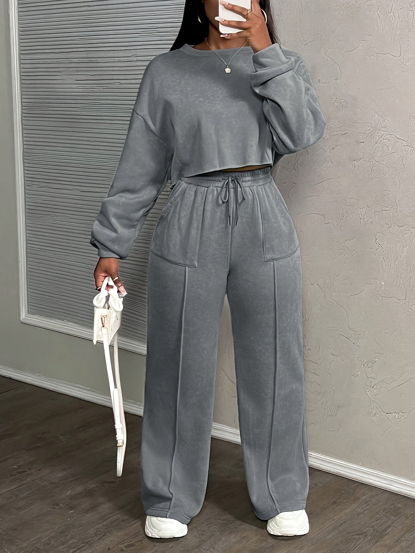 Women’s Sweatshirt Set | Oversized Fit | Comfortable Stretch Fabric | Polyester