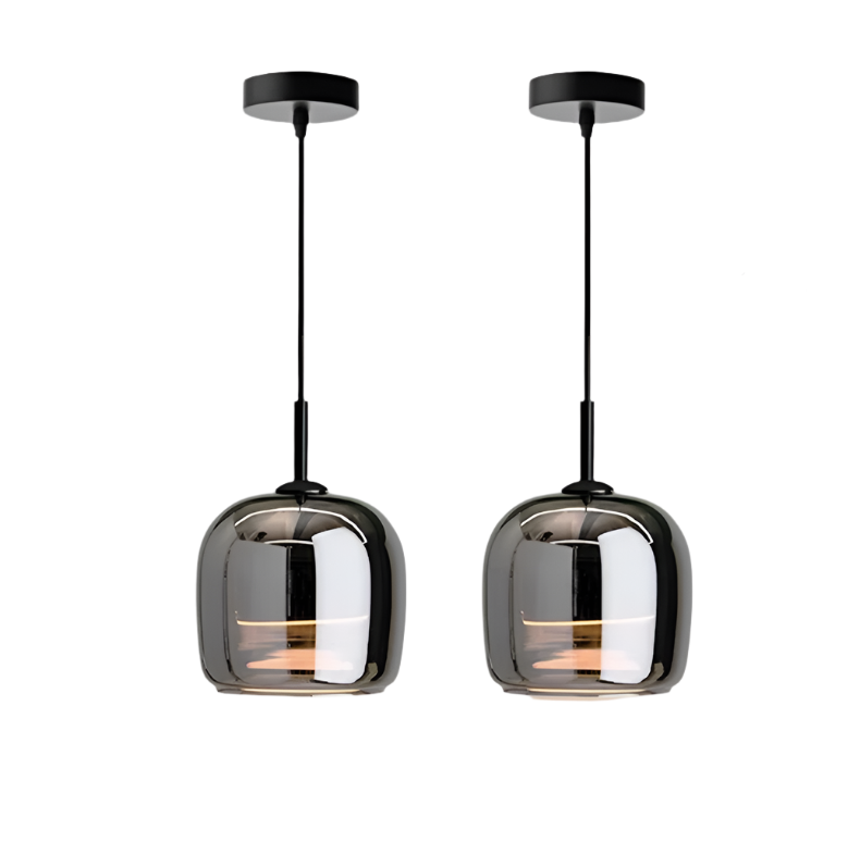 Glass Pendant Lamp | Nordic Black Design | LED Lighting | Versatile Placement