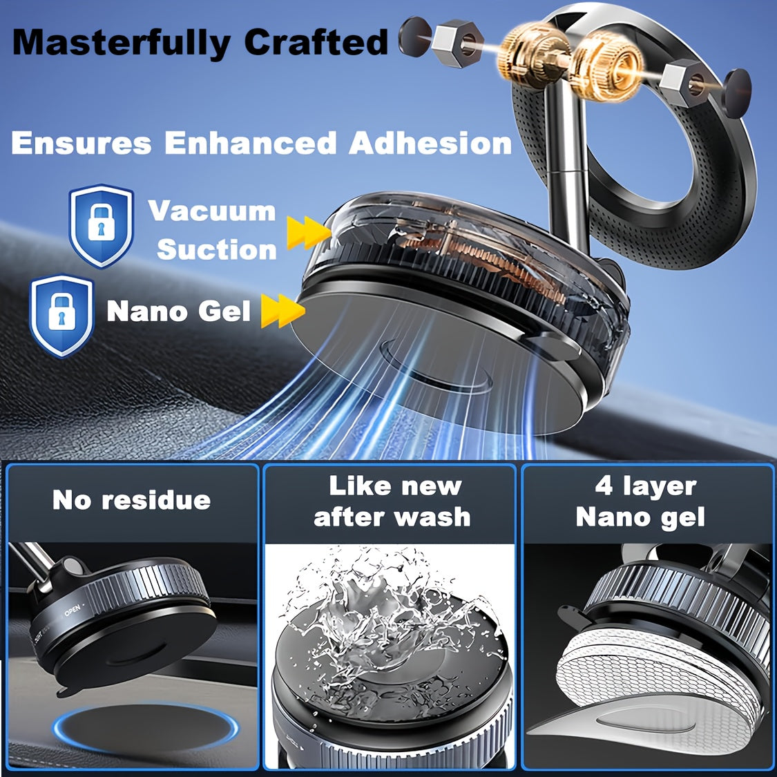 Aluminum Magnetic Car Phone Charger & Holder