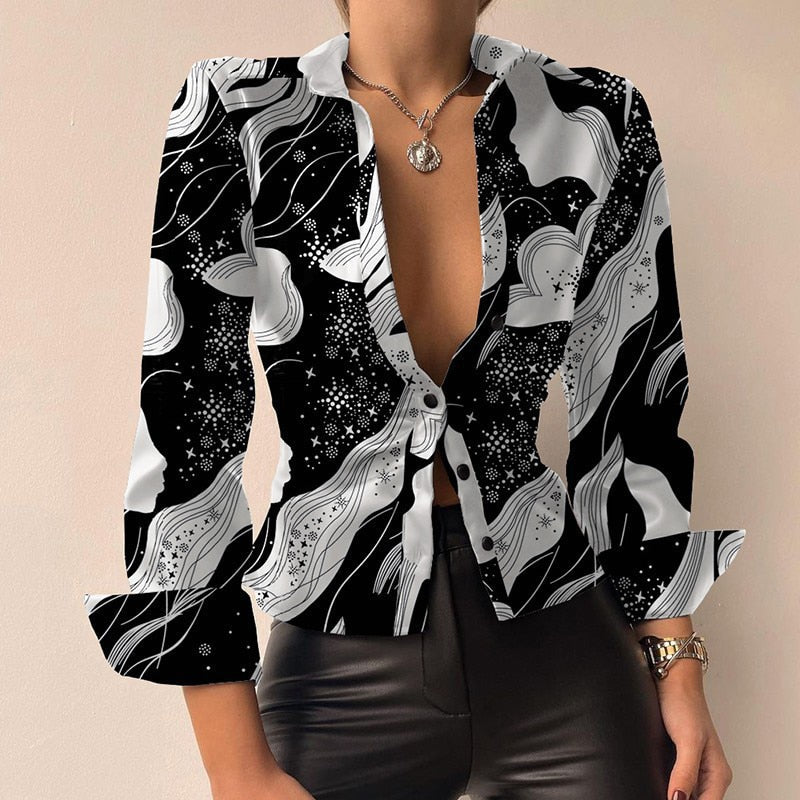 Women’s Blouse | V-Neck PU Leather & Printed Styles | Long Sleeve & Tie-Front | Comfortable Fit