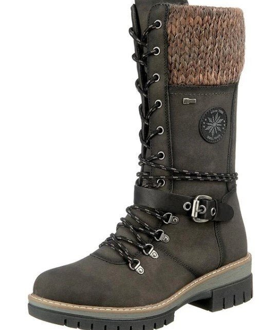 Women’s Knee-High Winter Boots | Water-Repellent PU Leather & Cotton Lining | Non-Slip Sole & Buckle Strap | Warmth and Traction