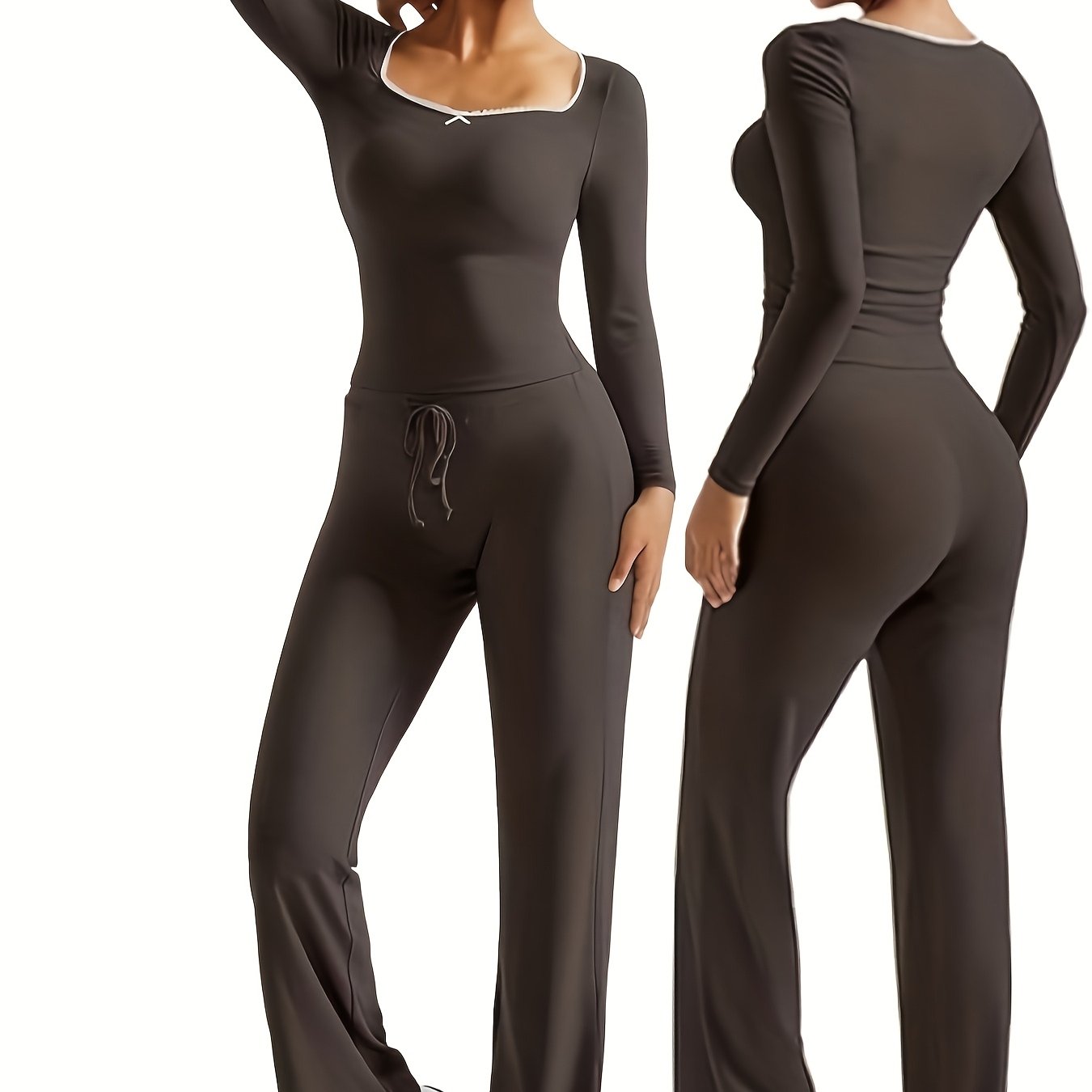 Women’s V-Neck Pants | Stretchy Fit | Comfortable Everyday Wear | Rayon Blend