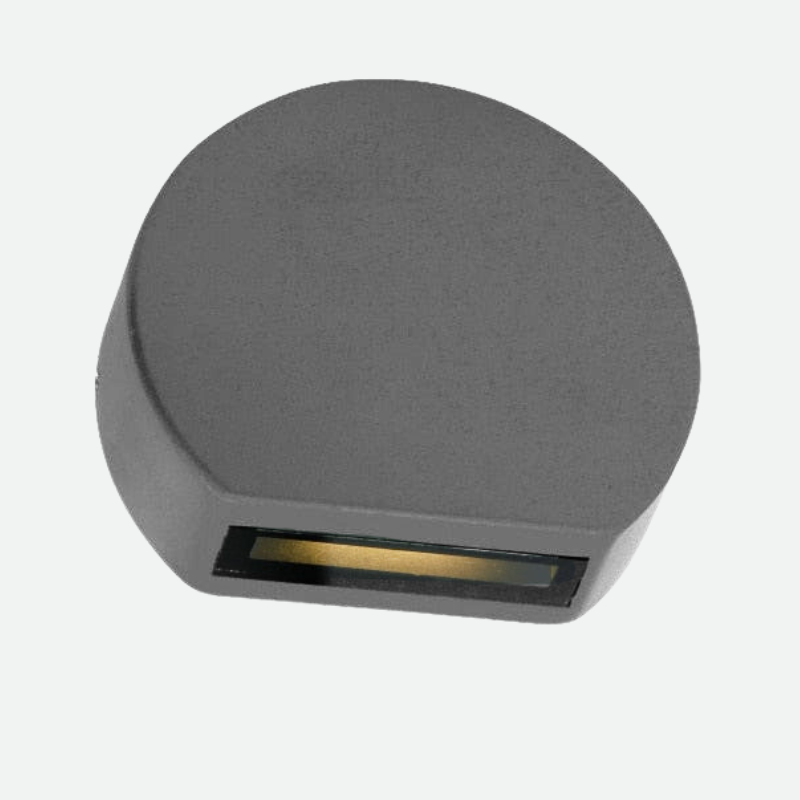 Optima LED Metal Wall Lamp | Sand Black or Grey | 3W Warm White | Aluminum & Glass | Waterproof Hardwired LED Sconce | CE Certified, Indoor Outdoor