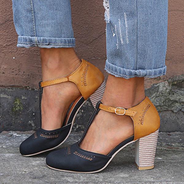 Women's High Heels | Orthopedic Gel Sole & 1.6-Inch Block Heel | Breathable Material & Adaptive Fit | All-Day Comfort