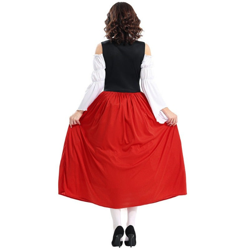 Women's Traditional Oktoberfest Dirndl Dress with Corset Bodice
