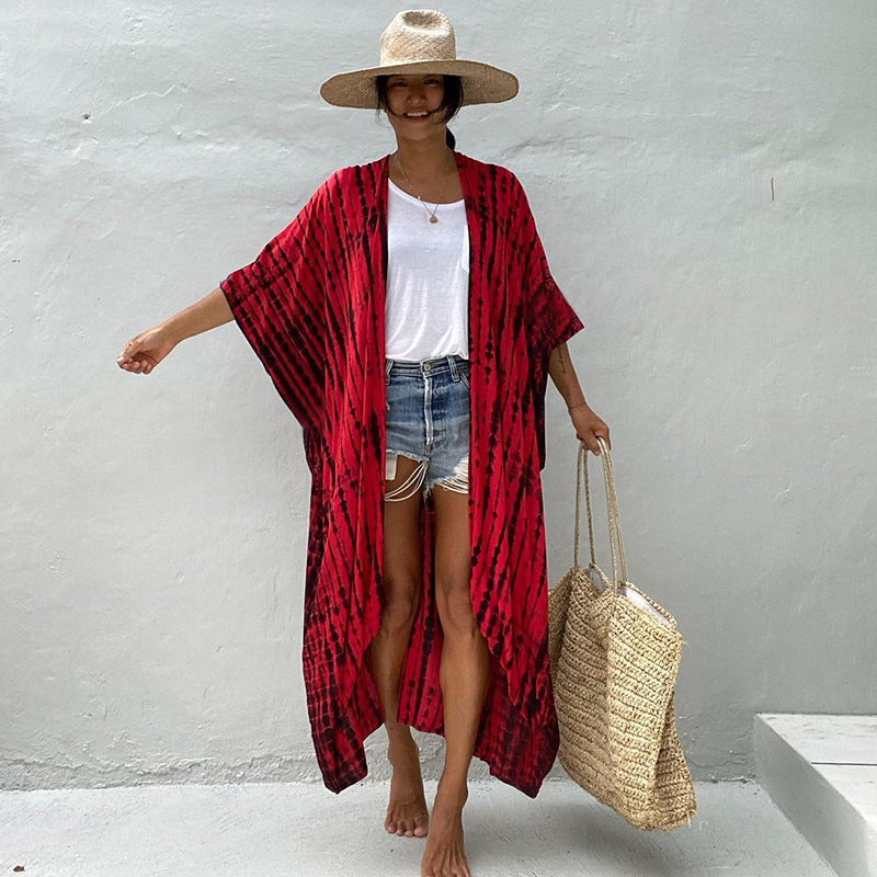Women’s Beach Cover-Up Dress | Lightweight Kimono Style with Tie Belt | Breathable Fabric | Versatile Resort Wear