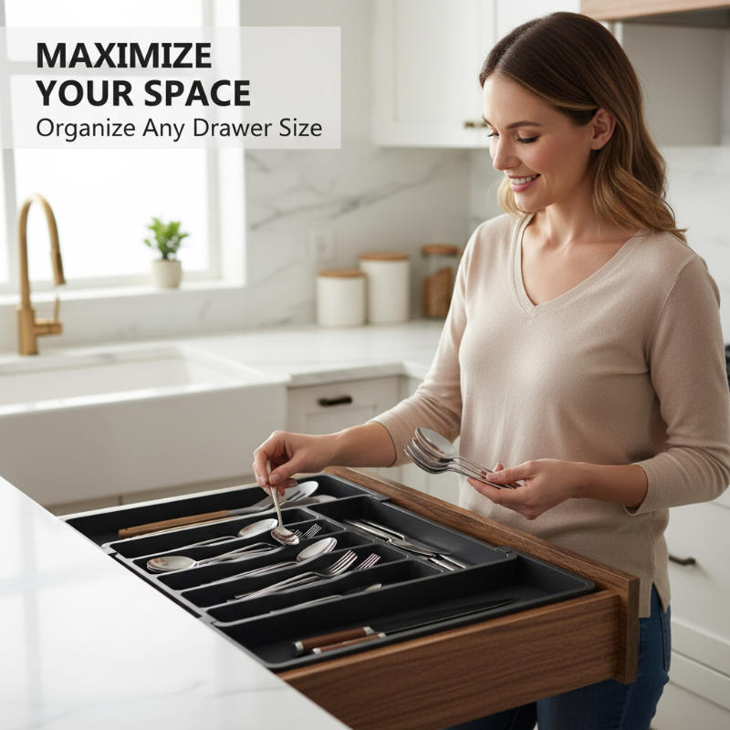 Adjustable Cutlery Organizer for Drawers – Expands 33–57 cm