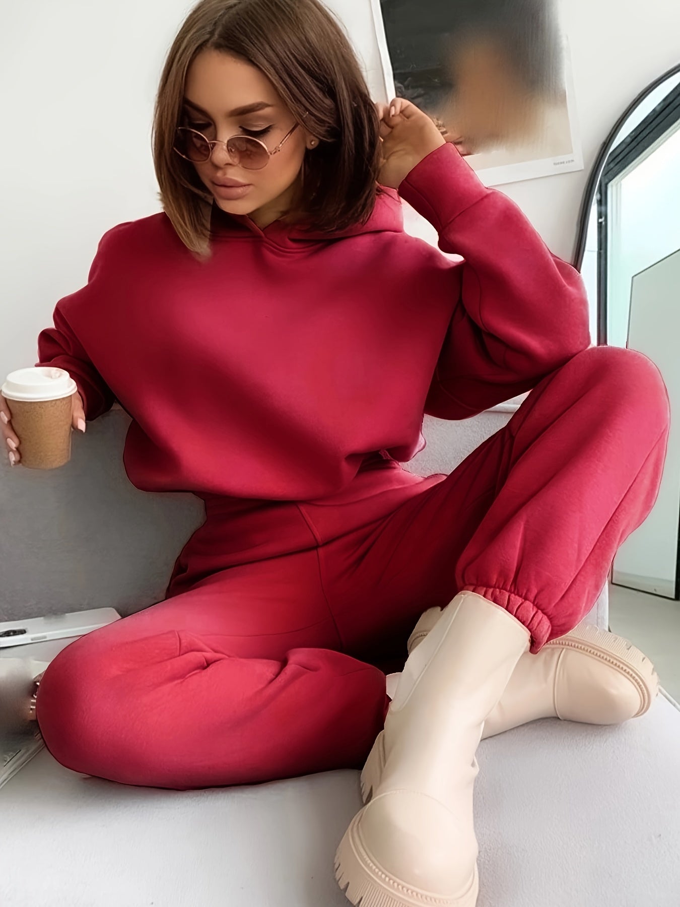 Women’s Hoodie Jogger Set | Lightweight | Cozy All-Day Comfort | Polyester