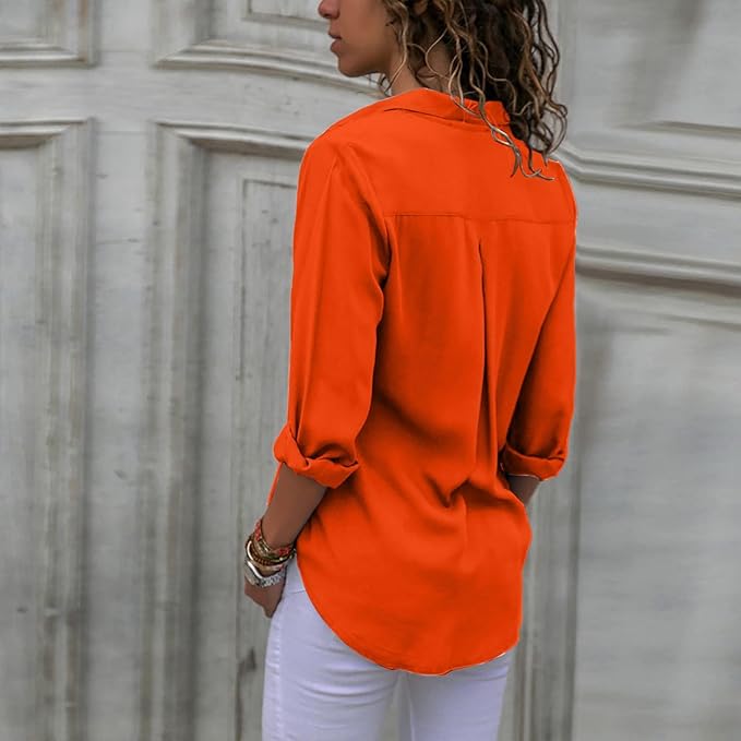Women's Blouse | Elegant Chiffon Fabric | Versatile Long-Sleeve Design | Comfortable Fit
