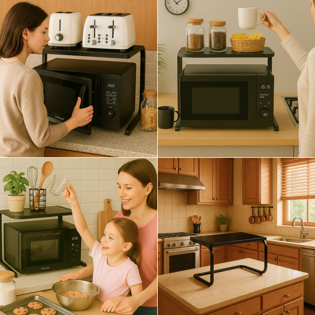 Space-Saving Kitchen Shelf for Countertops - No Drilling Required