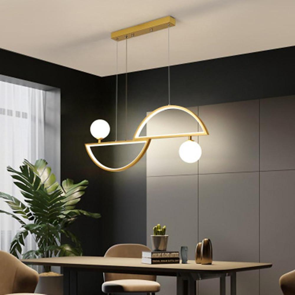 31'' LED 2-Light Single Design Pendant Light LED Artistic Metal Glass Aluminum Alloy Island Stylish Artistic Style Island Lights-dazuma