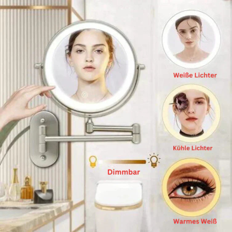 Elegant Rechargeable LED Makeup Mirror with Magnification Options