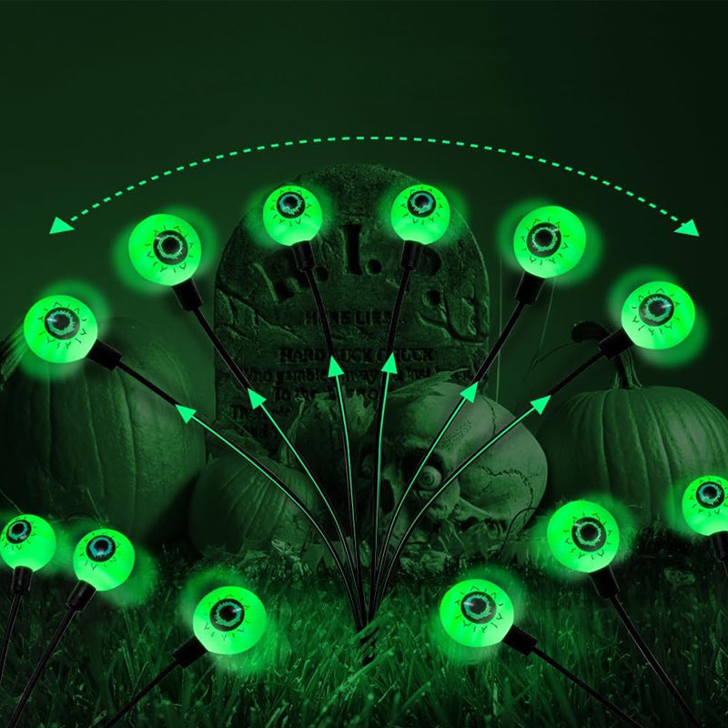 Solar-Powered Halloween Eyeball Lights Outdoor Swaying Spooky Decor