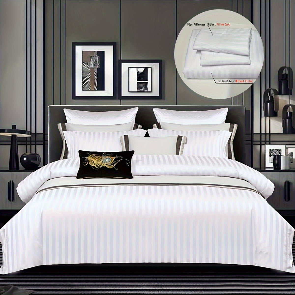 Duvet Cover Set | Satin Embossed | Luxurious Comfort | Polyester