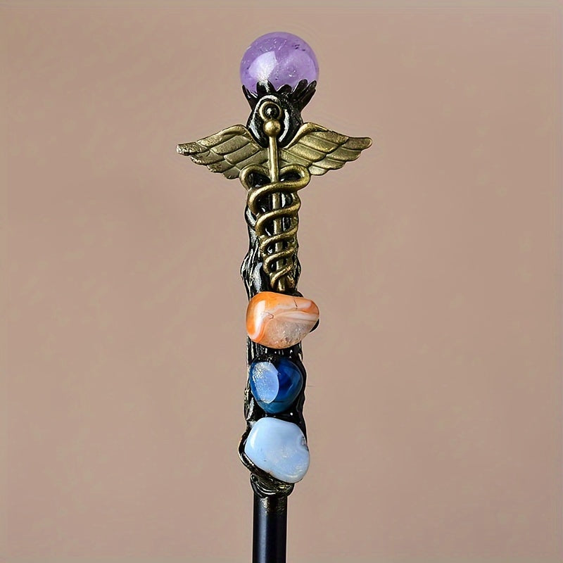 Handcrafted Crystal Witch Wand Halloween Costume Accessory