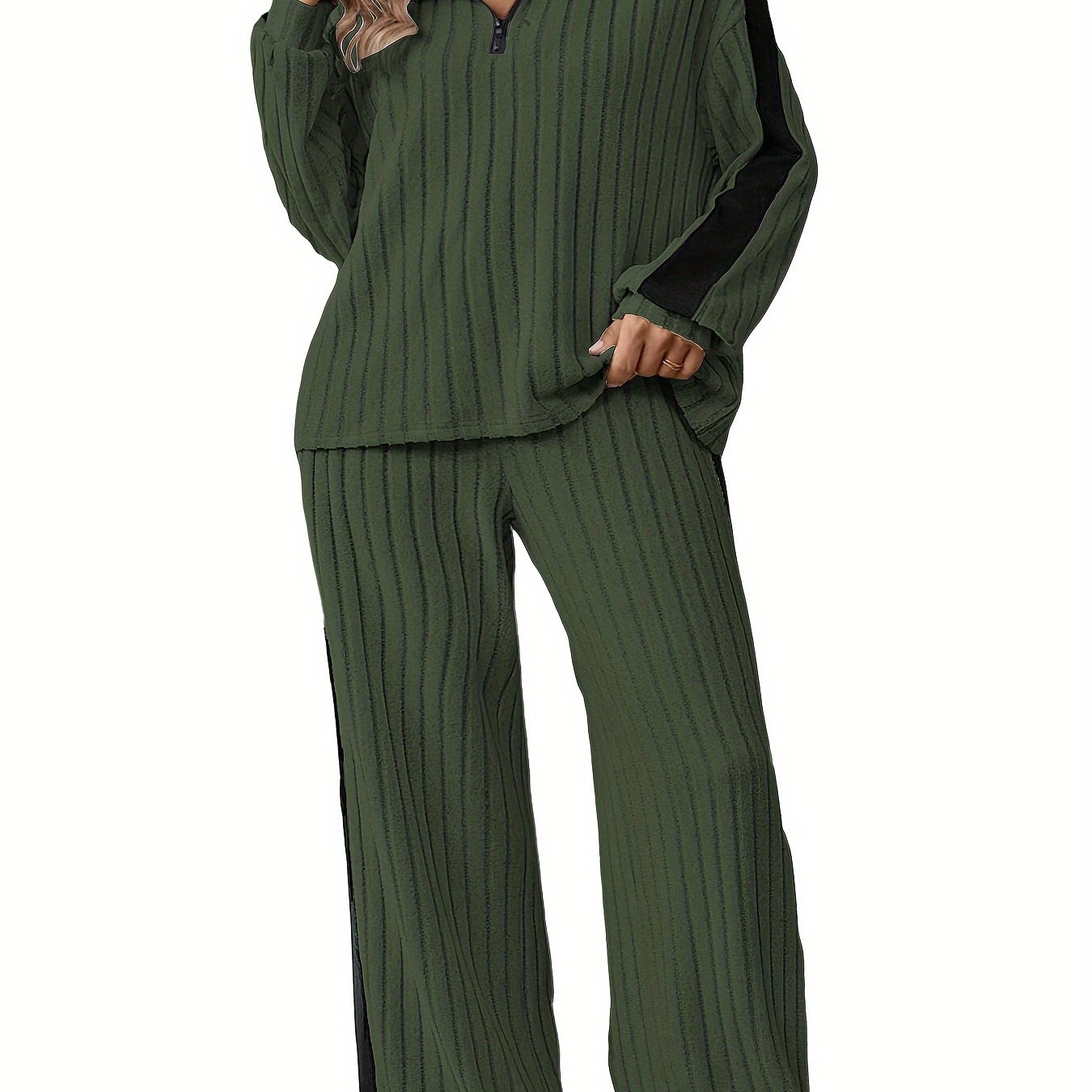 Plus Size Two-Piece Set | Stretchy Fit | Comfortable Everyday Wear | Polyester