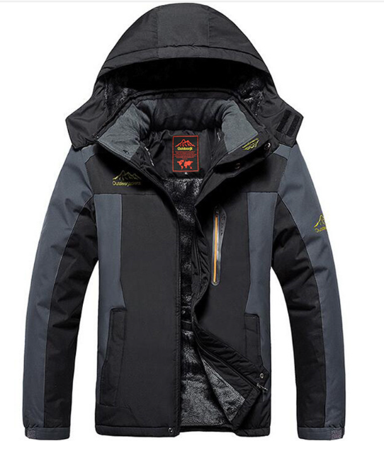 Men's Waterproof Winter Jacket | Insulated & Adjustable Hood | Durable Fabric | Weather Protection