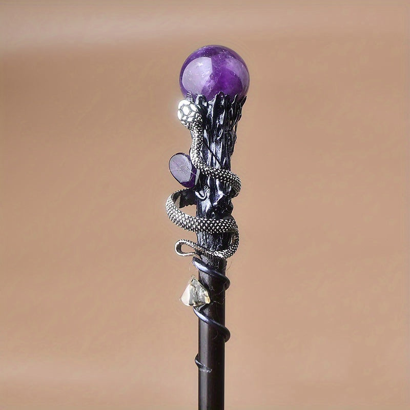 Handcrafted Crystal Witch Wand Halloween Costume Accessory