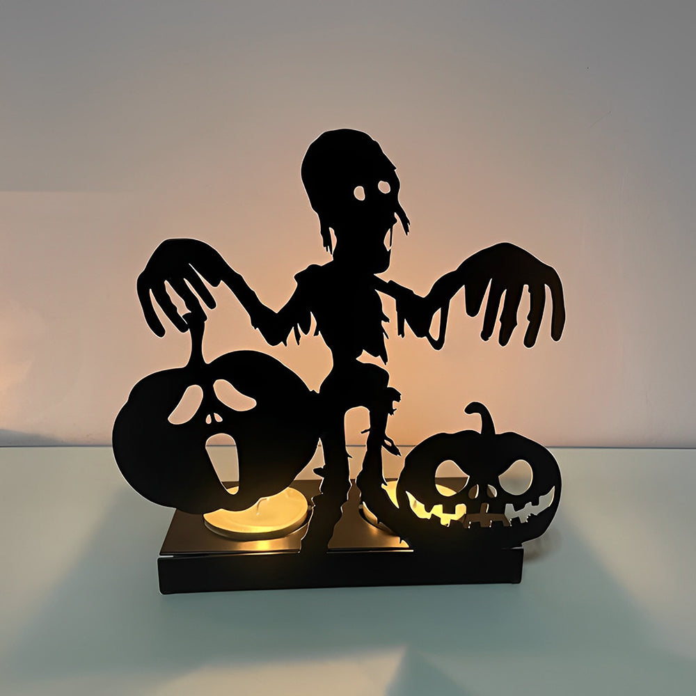 Halloween Metal Candle Holder Decorative Pumpkin Skull Design