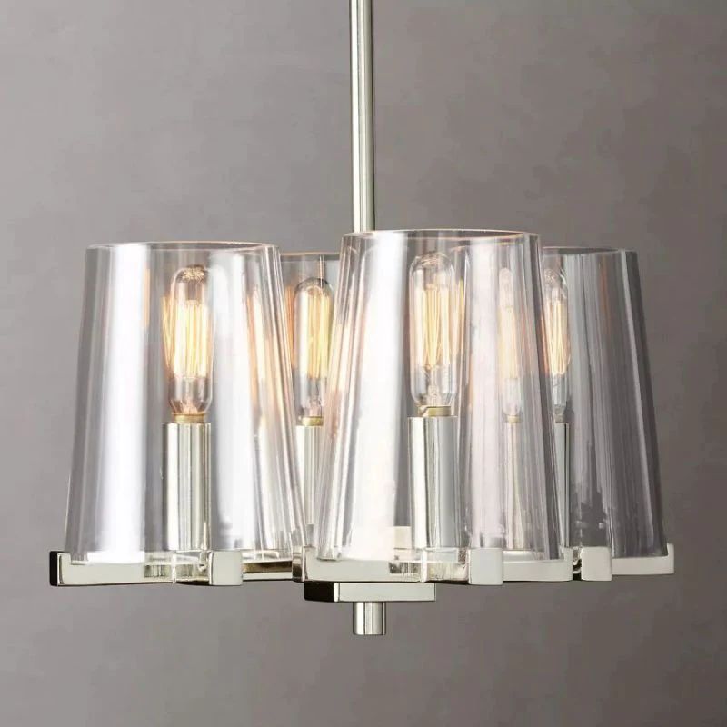Lorian — 4-Light Glass Pendant with Hand-Forged Iron Base
